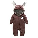 ロンパース フード付き ウサギ カバーオール 赤ちゃん着ぐるみ 80cm アウターウェア 防寒着 出産祝い 衣装 Meedot