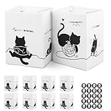 サニタリーボックス 使い捨て 10枚入 ゴミ箱 車用 トイレ 汚物入れ 見えない ミニ サニタリー コンパクト ごみ箱 紙製 おしゃれ 卓上 車内 便利グッズ 可愛い 猫 グッズ 北欧柄 ホワイト（10枚入/可愛らしい ねこ）