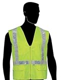 Liberty HiVizGard Polyester Surveyors Class 2 Vest with 2 Wide Reflective Stripes, X-Large, Fluoresc