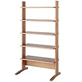 シェルフ ラック 幅80cm 上下可動 ブックシェルフ 木製 ライトブラウン （HS-204PLB）