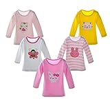 DANROLベビーガールズ5 - Pack漫画長袖Tシャツ カラー: マルチカラー