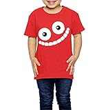 Aries 2歳～６歳子どもＴシャツ可愛いクジラ 顔芸 キッズ服 Red 5-6 Toddler