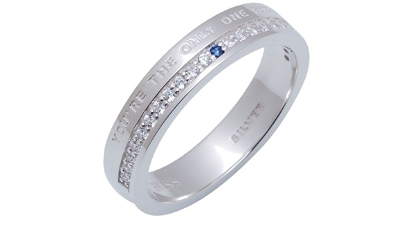 Amazon ザ キッス The Kiss Sr15sp Cb 13号 サファイア キュービック メッセージ シルバーリング リング 通販