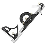 KKmoon ステンレス コンビネーション 定規 300MM スクエア アングルルーラー 多機能測定ツール