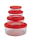 Bormioli Rocco Gelo 4-Piece Set with Red Lids by Bormioli Rocco