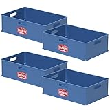 サンカ BROOKLYN ST シリーズ ボックス 完成品 Mサイズ 4個組 スタッキング ブルー BKBX-MBL*4