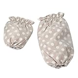 XIKA 袖カバー レディース アームカバー 汚れ防止 笑顔の柄 ロング丈+ショート丈【2ペアセット】 (ブラウン（ロング+ショート）)