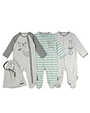 The Essential One – Baby Boys ' Owl and Fox Footie Sleepers 3パック US サイズ: XS カラー: マルチカラー