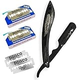 Kazakiri ダークウッド 感動深剃り カミソリ 【プロ理容師が監修】 髭剃り 顔剃り 替刃40刃（20枚）付き 西洋剃刀 メンズ