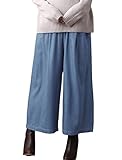 Angeliebe エンジェリーベ マタニティ パンツ レーヨン デニム ワイドパンツ 妊婦服 産前 産後 フリー ブルー　ショート丈 22168 22168400