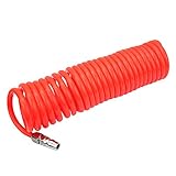 Senzeal 6ｍリコイルエアホース　 エアーコンプレッサーホースチューブ　スクリューエアーホースレッド　 エアーコイルホース6ｍ