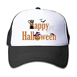 子供 メッシュキャップ 通気性 今季最新 釣り レジャー・キャップ ハロウィン パンプキン かぼちゃ バット おしゃれ 帽子 カジュアル ストーリート系ブラック プリント付き 無地