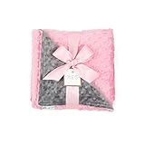 MEG Original Paris Pink & Charcoal Gray Minky Dot Baby Girl Blanket by MEG Original
