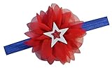 4th of Julyシフォンフラワー& Stars幼児用伸縮性ヘッドバンド – 5才1に適合。