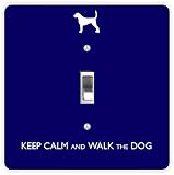 Keep Calm and Walk the Dogブルー色正方形 – Lig ブルー RK-LSPS-738