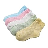 Onuneed 赤ちゃん ベビー　キッズ　　ソックス 靴下 柔らかい ５足お祝い 出産 祝い ムール用　外用 夏、春（0－5歳） (花, L_(3-5歳))
