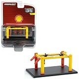グリーンライト 1/64 4ポスト リフト シェルオイル オートボディショップ GREENLIGHT Four-Post Lifts [並行輸入品]