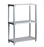 ※受注生産 返品・交換不可※選べる幅サイズ31段階！軽量アルミ製 収納ラック3段 棚板奥行36cm 高さ120cm 幅バリエーション 30～180cm (120cm)