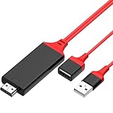 HDMI 変換ケーブル スマホ タブレットIOS/Android/Type C to HDMIアダプター 1080P 設定簡単 充電可能 音声同期 iPhone Android Type-C に対応 2M モニター ミラーディスプレイ プロジェクターに適用
