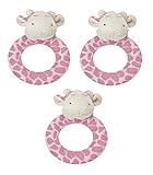 Angel Dear 3個リングRattlesセット、ピンクキリン