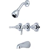 Olympia Faucets P-3230 Three Handle Tub/Shower Set, Chrome Finish by Olympia Faucets