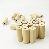 【アクセサリー】ママ授乳ジュエリー/歯固めおもちゃ作りため　木製ビーズ シリンダー 36x10mm 三十個セット