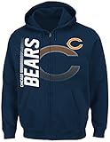 Chicago Bears大人用サイズLarge Full Zipフード付きスエットシャツネイビーブルー