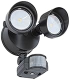 Lithonia Lighting OLF 2RH 40K 120 MO BZ M6 Bronze Outdoor 2-Head 4000K LED Floodlight with Motion Se
