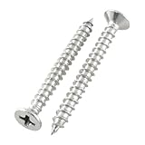 uxcell クロス スクリュー 3 x 30mm ツレッド フィリップス ボルト ホワイト 100本いり