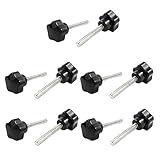 uxcell クランピングスクリューノブ　スターノブ　ローレットグリップ　　M6 X 40mmおネジ　10個入り