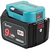 Waitleyマキタ18v互換バッテリー BL1890B大容量9000mAh 緑LEDデジタル％残量表示 USB充電アダプター付き互換BL1830B BL1860Bリチウムイオンバッテリー長寿命セル搭載 PSEマーク取済 メーカーから12ヶ月保証つき (WTL1890)
