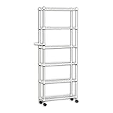 スチールワゴン 6段 幅20×奥行60×高さ154.5cm ランドリーワゴン ストッパー キャスター付き スチール