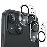 【2枚セット】カメラフィルム iPhone15/iPhone15plusに適用する カメラカバー レンズ保護 貼り付け簡単 超高透過率 耐衝撃 傷防止 黒縁デザイン 露出オーバー防止 カメラレンズ保護カバー