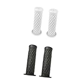 Perfk オートバイ　ゴム製　ハンドルバー　グリップ　バイク　アクセサリー　2対/セット　全4セット - ホワイト＆ダークグレー