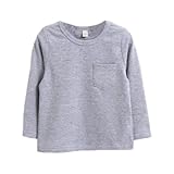 enchante petit(アンシャンテ プティ) キッズ 子供 胸ポケット付もっちりベーシック長袖カットソー≪全12色≫ 100cm #ライトグレー