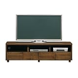 テレビ台 ローボード 完成品 約幅164cm 木製 アルダー 脚付き 北欧風 国産品 ナチュラル ブラウン 堀田木工所 (ブラウン)