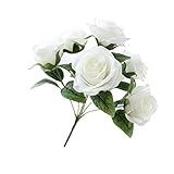 Vosarea 人工花7頭ホームウェディングパーティー装飾3本のローズブーケ