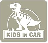 imoninn KIDS in car ステッカー　【マグネットタイプ】　No.71　ティラノサウルスさん　（グレー色）