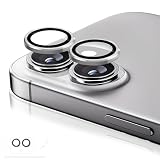 Kakuki for iPhone 17 カメラフィルム アイフォン17 用 カメラ保護フィルム 薄型 強化ガラス 耐衝撃 独立型 露出オーバー防止 アルミ合金 カメラカバー (シルバー, iPhone 17)