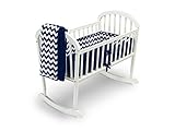 Baby Doll Bedding Chevron Cradle Bedding Set, Navy by BabyDoll Bedding