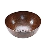 Premier Copper Products VR15BDB Medium Round Vessel Hammered Copper Sink, Oil Rubbed Bronze [並行輸入品]