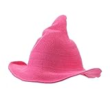 ベビー用ハット Hosam　女の子　ニット　魔女帽子　春　秋　冬　日焼け止め 防寒　お出かけ用　赤ちゃんニット帽誕生日 出産祝い 記念写真の衣装にベビー 防寒帽子 (バラピンク)