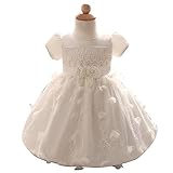 ベビーワンピース ベビーレースドレス 子供ドレス花柄 ベビープリンセスなりきり新生児肌着　可愛いオシャレ　キッズ ワンピース (ホワイト, 70CM)