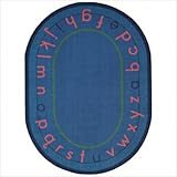 Joy Carpets Kid Essentials Early Childhood Round Montessori Alphabet Rug, Multicolored, 7'7 by Joy C