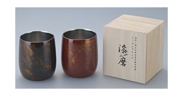 Amazon 山中漆器 漆磨 シーマ 本漆塗り 2重構造 ロックカップ ダルマ型 赤 黒 ロックグラス オンライン通販