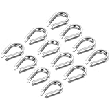 PATIKIL M4 ステンレス製シンブル 20個 ワイヤーロープシンブル 4 mm直径ワイヤーロープケーブルリギング用