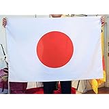 日本国旗・日の丸 日本製 テトロントロピカル（軽くシワになりにくい生地）H70×W105cm・左上下紐付き
