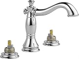 Delta 3597LF-MPU-LHP Cassidy Two Handle Widespread Bathroom Faucet with Metal Pop-Up Drain without H
