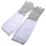 1ペア 防護グローブ 長袖 養蜂器具 養蜂用手袋 防護 羊皮 手袋 防刺 虫除け 草刈り ガーデニング グレー L