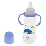 Baoblaze ベビーマグ　ベビーボトル　新生児　哺乳瓶　ストロー ボトル　ミルクボトル　ハンドル付き　250ｇ　全４色　　 - 青